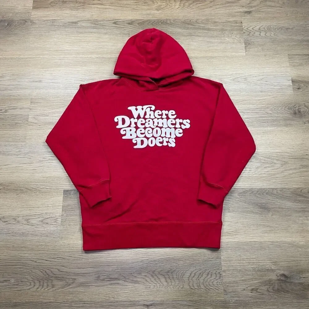 Uniqlo Hoodie Mens Extra Small Red Verdy Where Dreamers Become Doers Cotton